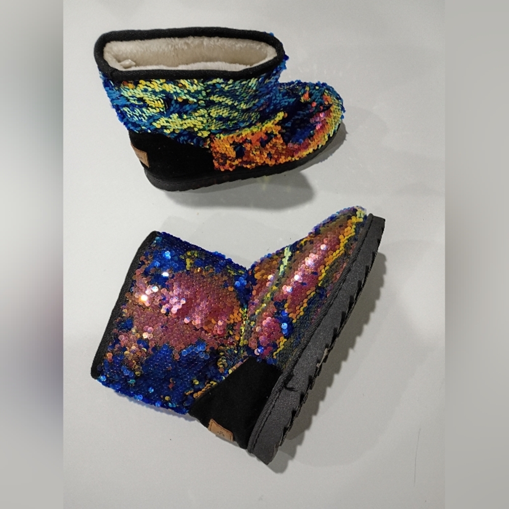 Mudd Multicolor Sequin Ankle Boots Sz 8 - image 3